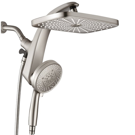 INAVAMZ 12 Inch High Pressure Rain Shower Head and 9 Sprays Handheld Combo with Magnetic Docking and Power Jet, Removable Handheld Showerheads with 60” Hose, Anti-Clog, Nickel