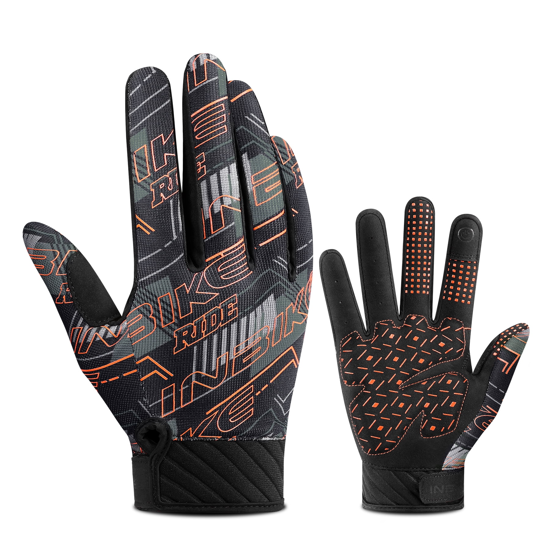 INBIKE Cycling Gloves MTB Road Bike Glove Bicycle Lightweight Touchscreen with 5MM Non Slip Palm Pad Orange XX Large Walmart Business Supplies