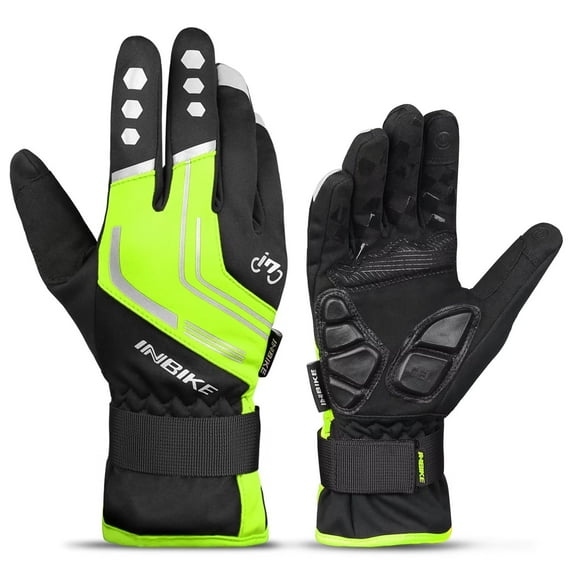 INBIKE Cycling Gloves for Men Bike Gloves Bicycle gloves for Men Winter Windproof Reflective Thermal Gel Pads Touch Screen X-Large