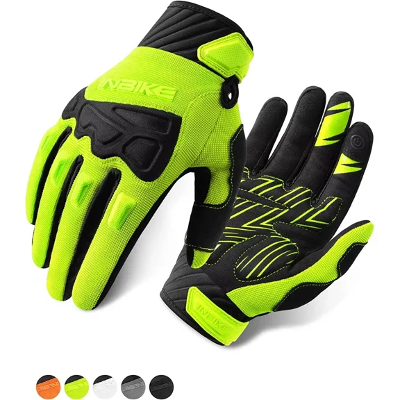 INBIKE Mountain Bike Gloves for Men Knuckle Guard Padded Men's Cycling Gloves Breathable for MTB Motocross Racing Dirtbike