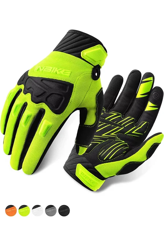 Mountain Bike Gloves for Men Knuckle Guard Padded Men's Cycling Gloves Breathable for MTB Motocross Racing Dirtbike