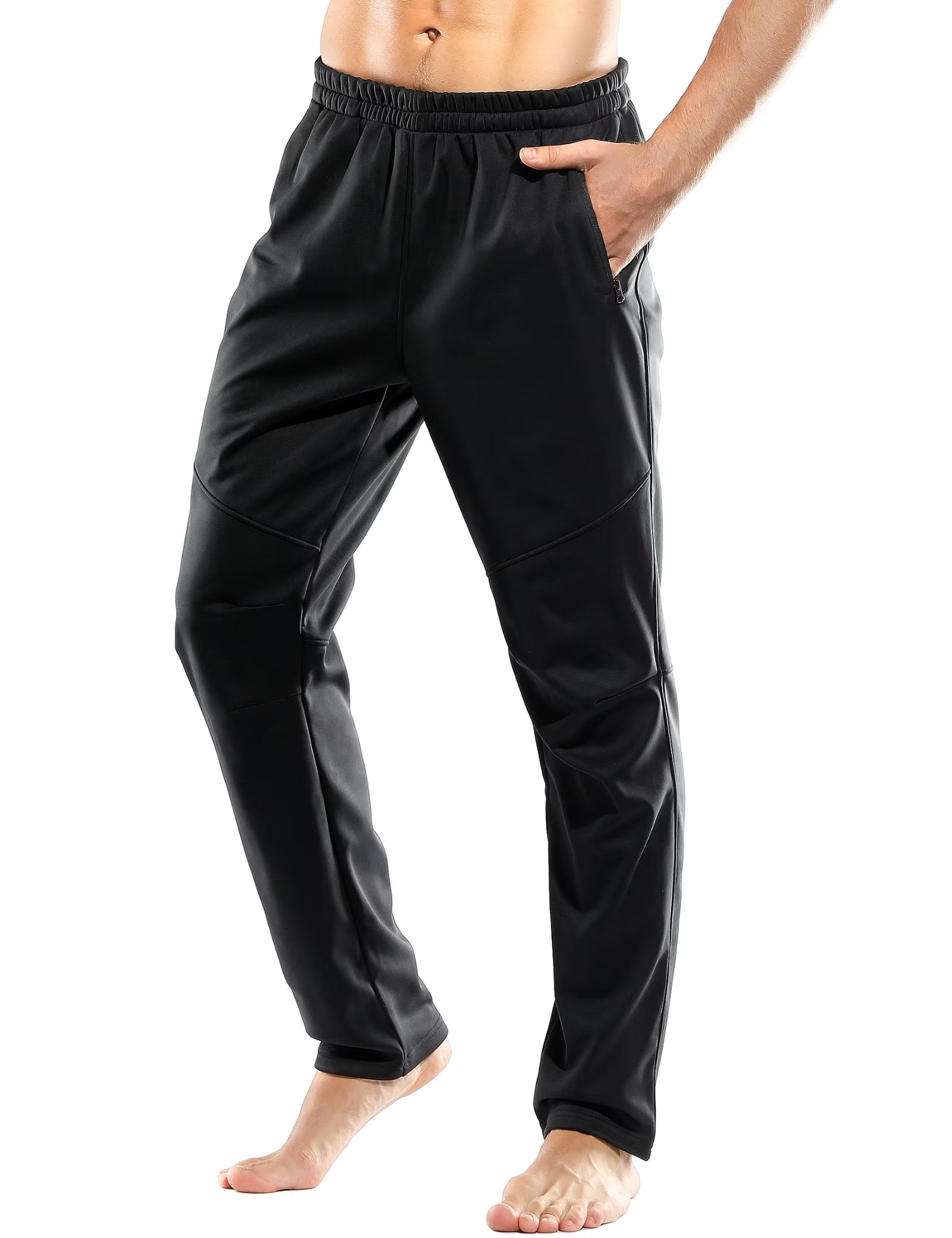 Winter Cycling Pants Men Inbike Windproof Fleece Lined Sweatpants