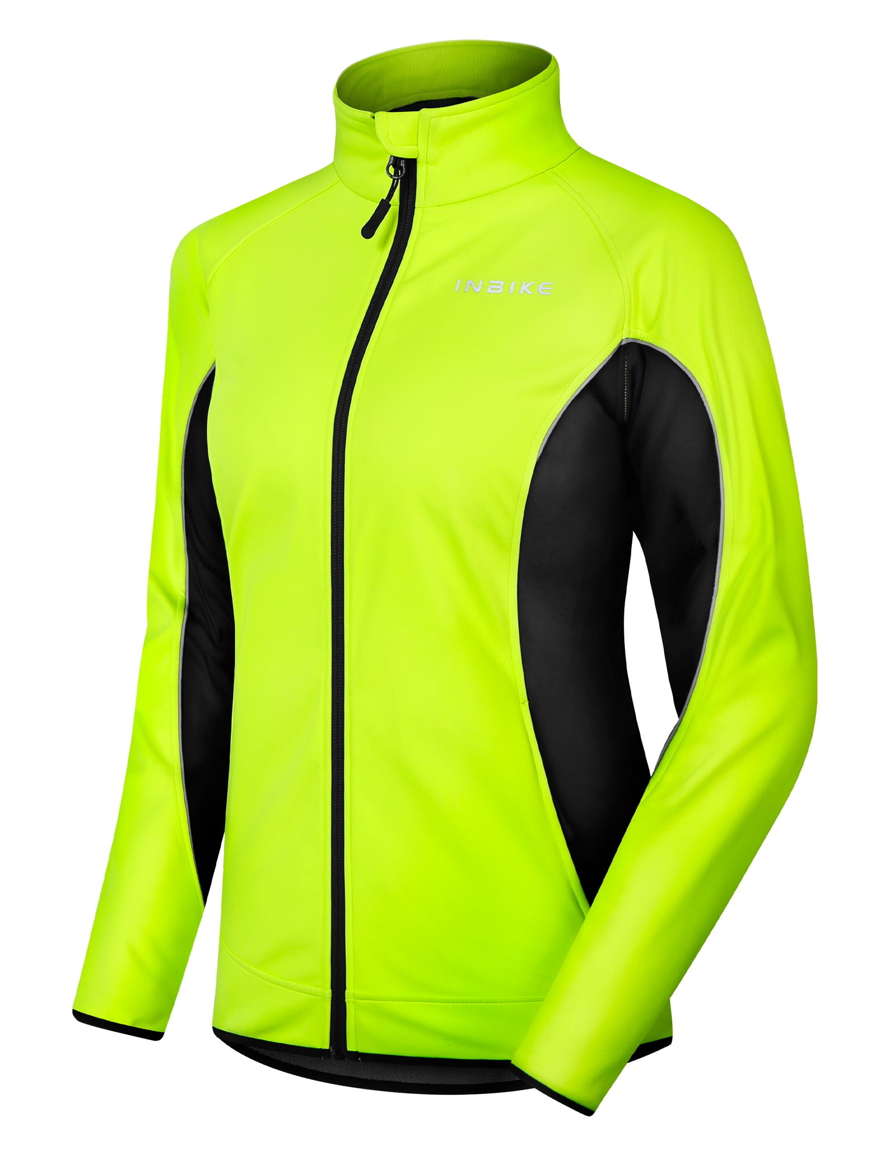 INBIKE Women s Cycling Jacket Biking Running Windbreaker Thermal Fleece Lined Reflective Coat Winter Green X Large Walmart
