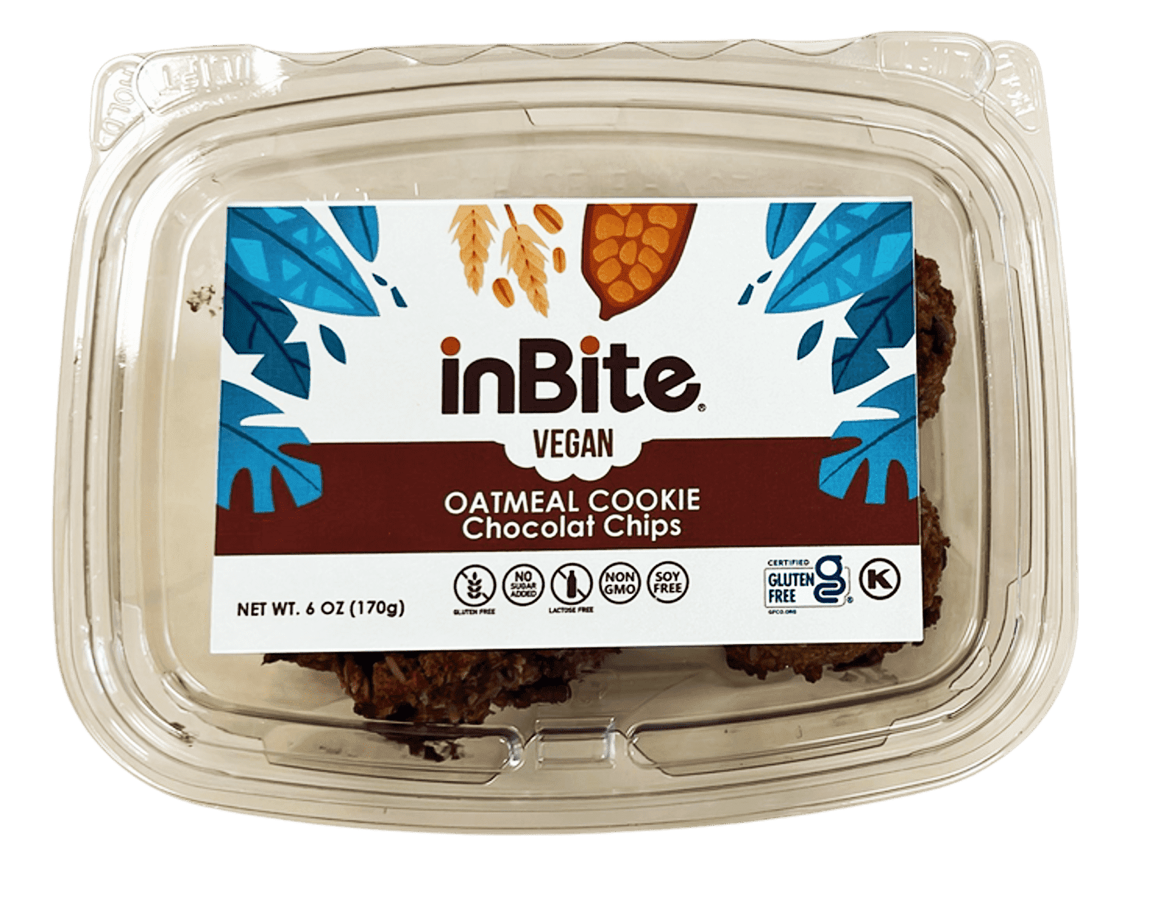 INBITE Oatmeal Cookies Bites, Chocolate Chip, Vegan, Gluten Free ...