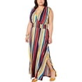 thumbnail image 1 of INC Womens Plus Striped Smocked Maxi Dress Multi 2X, 1 of 3