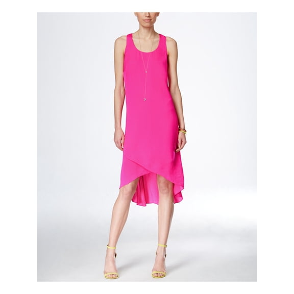 INC $110 Womens 1293 Pink Scoop Neck Ruffled Sleeveless Hi-Lo Casual Dress 8 B+B