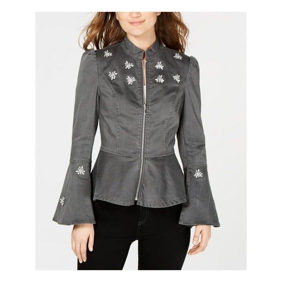 INC $139 Womens New Gray Embellished Flare Sleeve Casual Jacket XS B+B