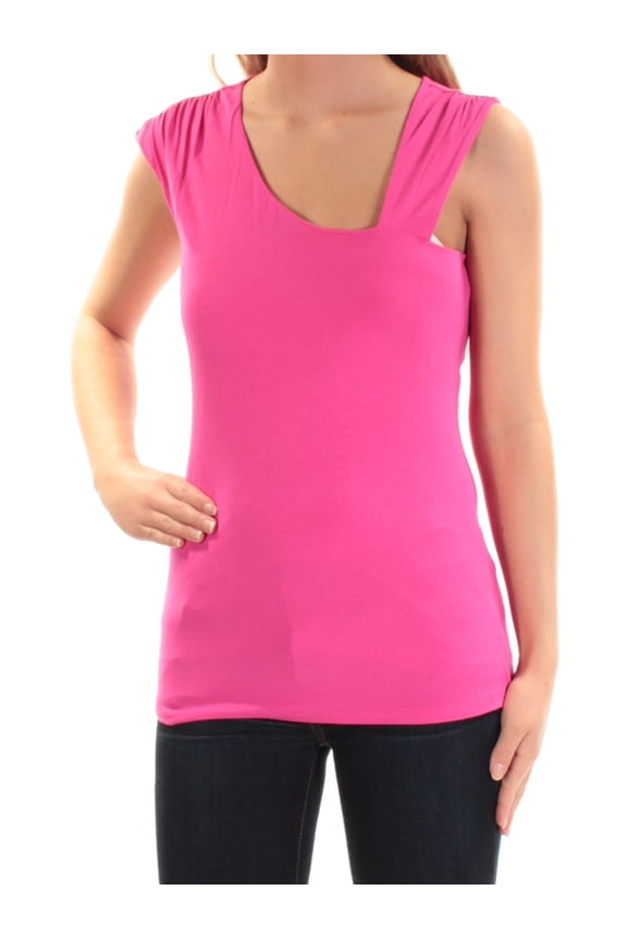 $39 Womens New 1021 Pink V Neck Sleeveless Casual Top XS B+B