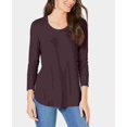 thumbnail image 1 of INC $39 Womens New Purple Ribbed  Scoop Neck Long Sleeve Top L B+B, 1 of 3