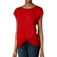 thumbnail image 1 of I.N.C Womens Twist Front Pullover Blouse, Red, XX-Large, 1 of 2