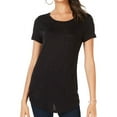 thumbnail image 1 of I.N.C Womens Embroidered Embellished T-Shirt, Black, X-Large, 1 of 2