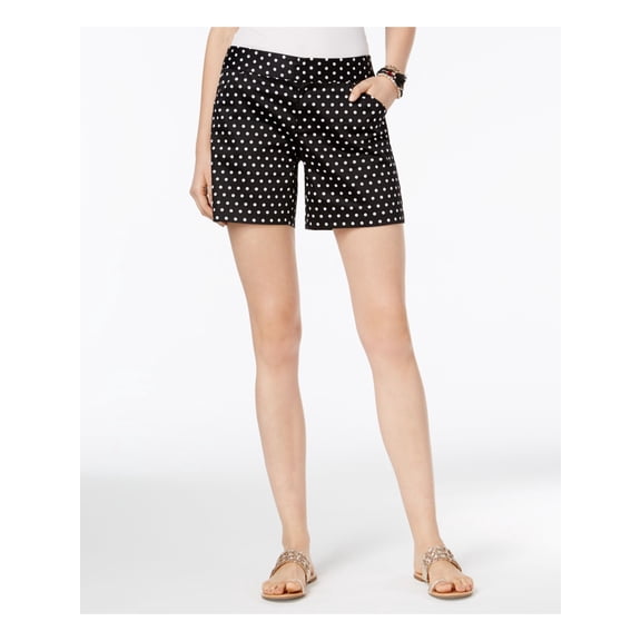 INC $49 Womens New 1400 Black White Polka Dot Flat Front Casual Short 16 B+B
