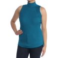 thumbnail image 1 of INC $50 Womens 1240 Teal Textured Turtle Neck Sleeveless Casual Top S B+B, 1 of 2