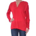 thumbnail image 1 of INC $59 Womens New 1510 Red V Neck Long Sleeve Hi-Lo Casual Top XS B+B, 1 of 2