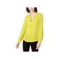 thumbnail image 1 of INC Womens Yellow Long Sleeve V Neck Top  Size: XL, 1 of 2
