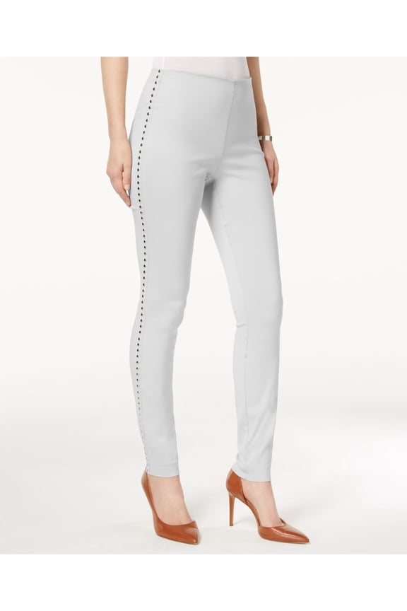 $69 Womens New 1007 Gray Pull On Embellished Curvy-Fit Skinny Pants 2 B+B