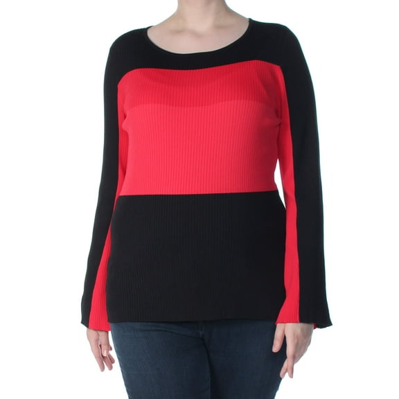 INC $69 Womens New 1073 Red Jewel Neck Long Sleeve Casual Sweater XL B B