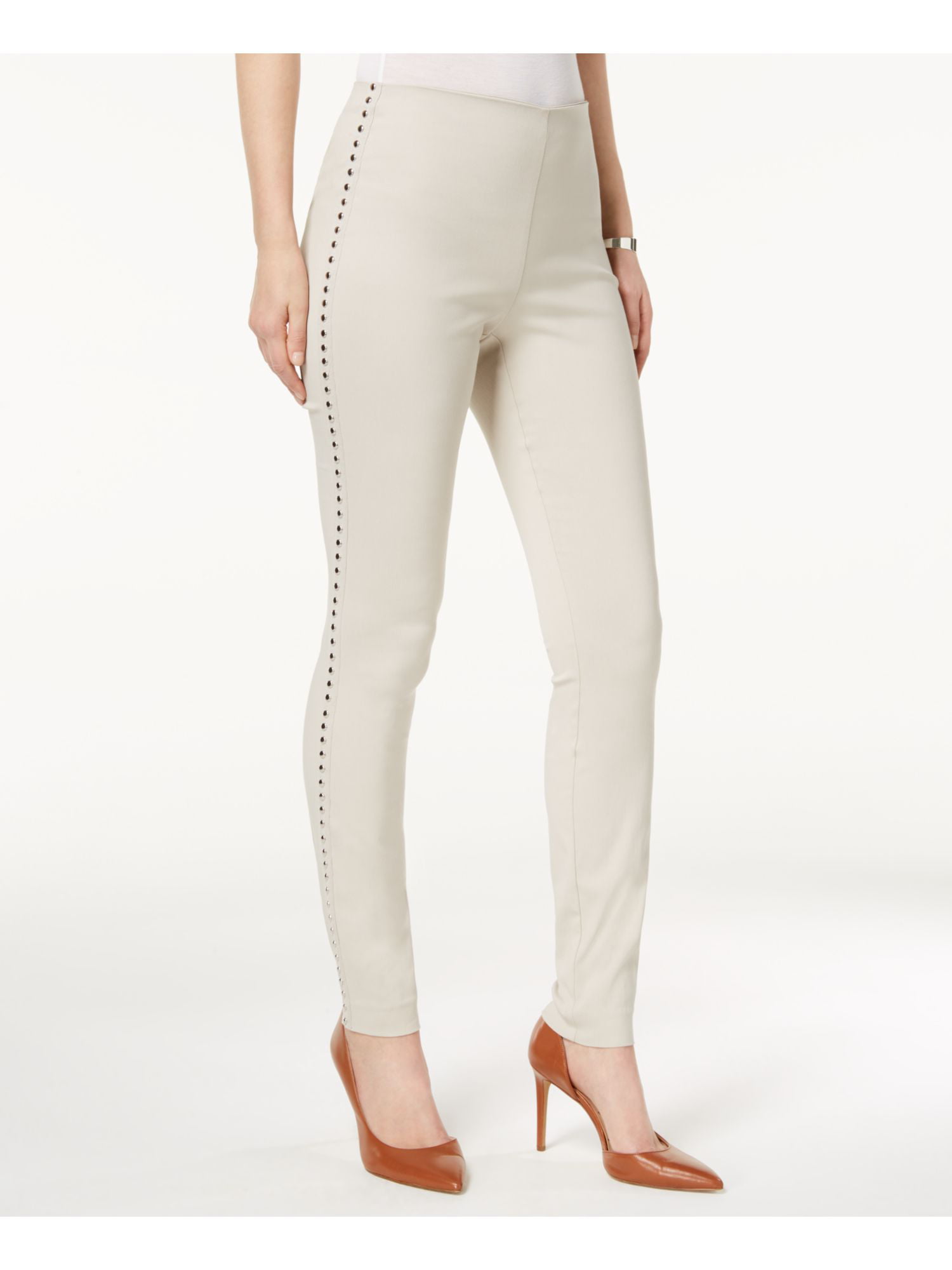 Studded Pants Curvy New Beige INC B+B On $69 1091 6 Skinny Fit Pull Womens
