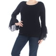 thumbnail image 1 of INC $69 Womens New 1357 Black Flared Georgette Cuff Sweater XL B+B, 1 of 2
