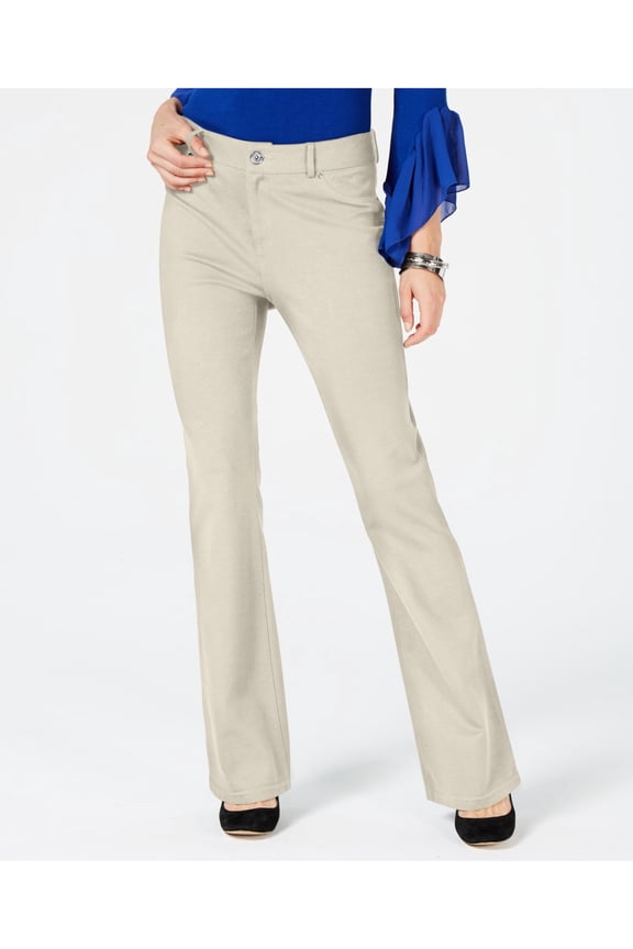 $69 Womens New Beige Curvy Boot Cut Pants 14 B+B