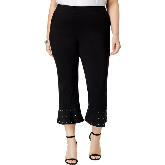 INC Womens Plus Ponte Studded Capri Pants