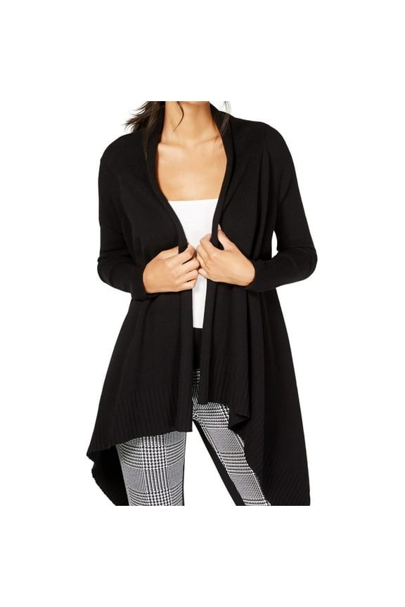 $79 Womens New 1343 Black Long Sleeve Open Front Cardigan M B+B