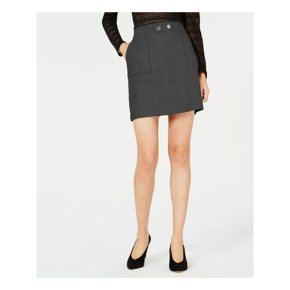 INC $80 Womens New 0174 Gray Faux Suede Mini Casual Skirt S B+B
