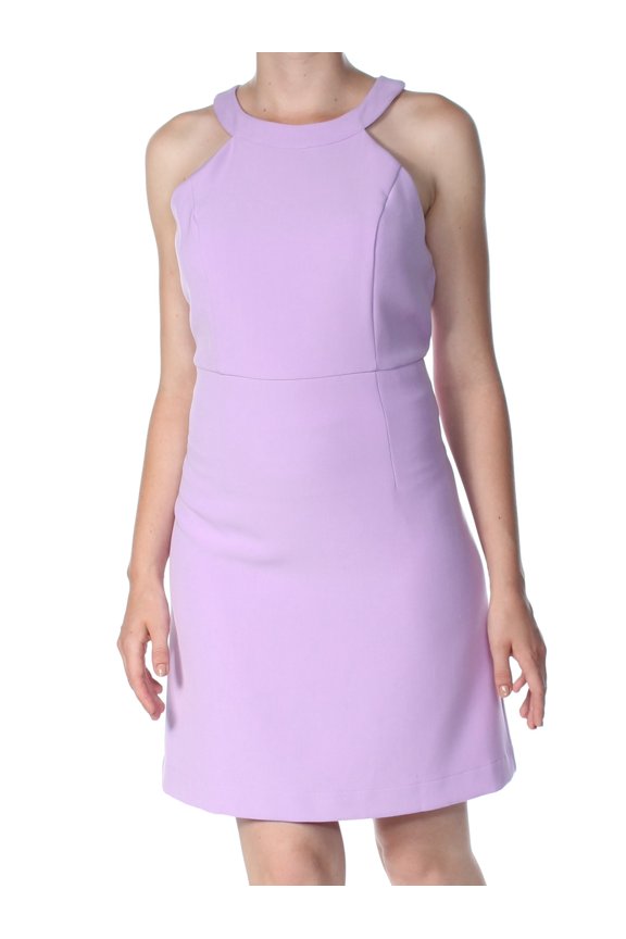 $80 Womens New 1042 Purple Sleeveless Halter Shift Dress XL B+B