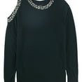 thumbnail image 1 of I.N.C Womens Embellished Pullover Sweater, Green, Large, 1 of 2