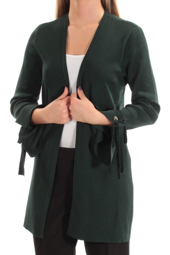 $82 Womens New 1311 Green Eyelet Open Cardigan Long Sleeve Sweater S B+B