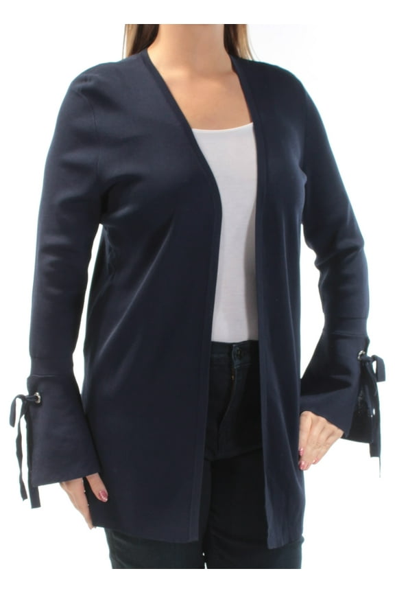 $83 Womens New 1298 Navy Eyelet Open Cardigan Sweater XS B+B