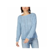 INC $89 Womens New Blue Ribbed Trim Crew Neck Long Sleeve Casual Sweater XL B+B