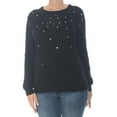 thumbnail image 1 of INC $90 Womens New 1152 Black Embellished Long Sleeve Crew Neck Sweater XL B+B, 1 of 2
