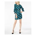 thumbnail image 1 of INC $99 Womens New 1009 Blue Jewel Neck Petal Sleeve Shift Formal Dress 10 B+B, 1 of 4