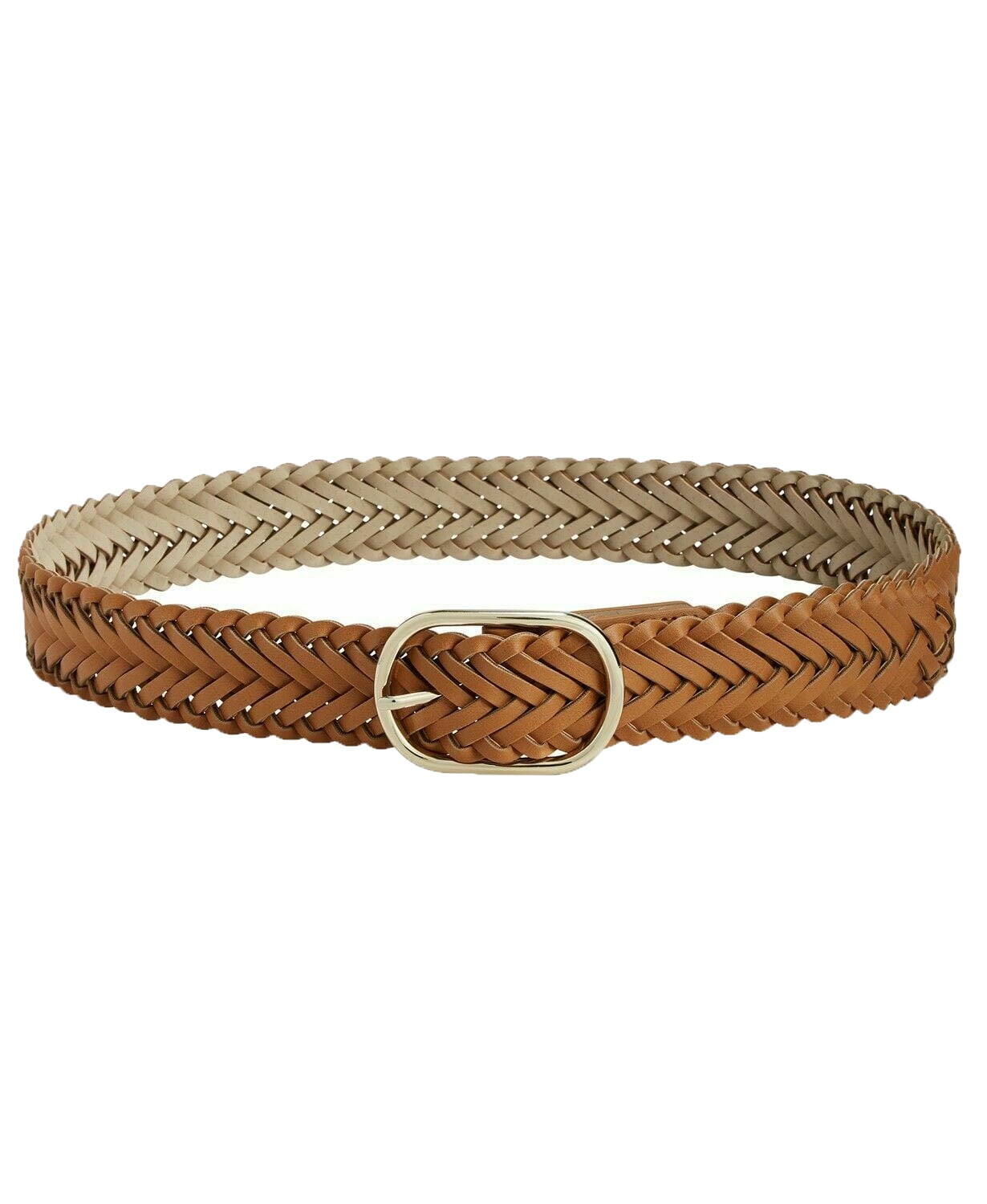 INC | Braided Leather Belt | Brown | Size 32 - Walmart.com