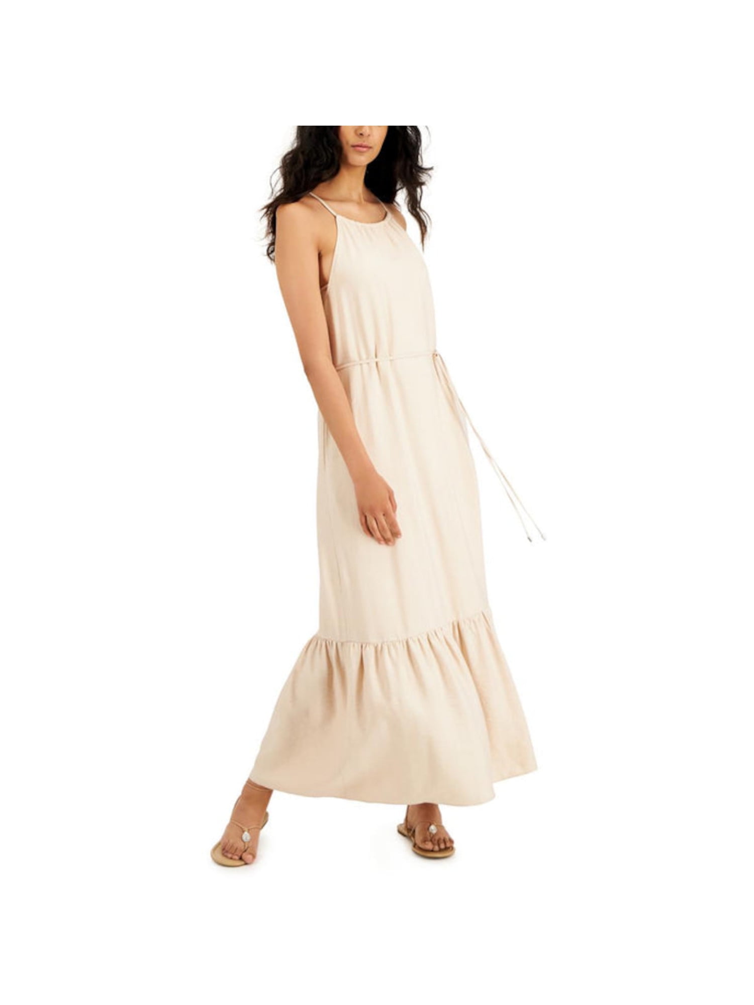 INC DRESSES Womens Beige Ruched Belted Tie Keyhole Back Tiered Hem Sleeveless Halter Maxi Shift Dress 6 - Walmart.com INC DRESSES Womens Beige Ruched Belted Tie Keyhole Back Tiered Hem Sleeveless Halter Maxi Shift Dress 6 - Walmart.com