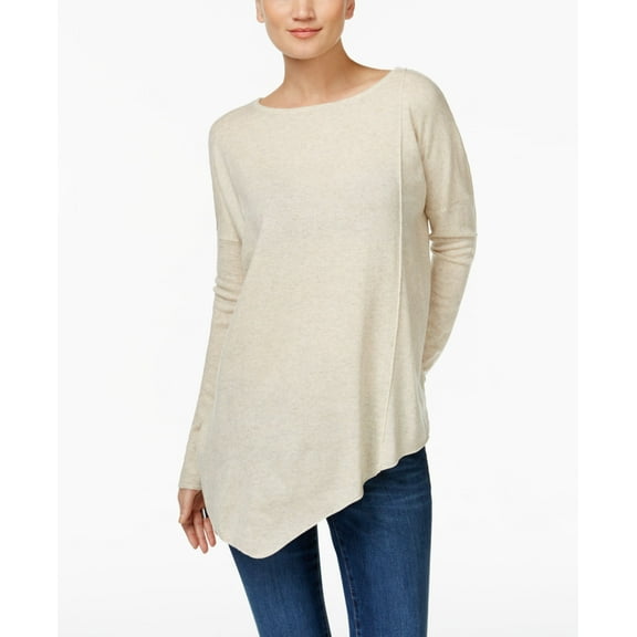 INC International Concepts Asymmetrical Tunic Sweater Heather Sandune XS
