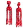 thumbnail image 1 of INC International Concepts Beaded Tassel Linear Earrings, Red, 1 of 2
