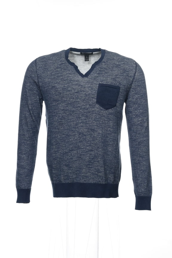 Blue Heather V-Neck Sweater , Size Medium