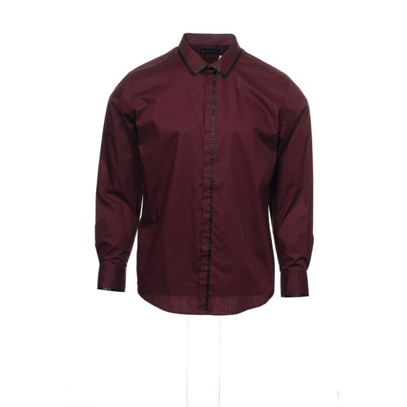 INC International Concepts Burgundy Button Down Shirt Sport , Size Large