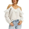 thumbnail image 1 of INC International Concepts Cold Shoulder Blouse Bright White S, 1 of 1