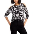 thumbnail image 1 of INC International Concepts Cold Shoulder Sweater Deep Black Cmb XL, 1 of 1