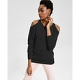 thumbnail image 1 of INC International Concepts Cold Shoulder Sweater Deep Black S, 1 of 1