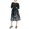 thumbnail image 1 of INC International Concepts Cotton Side Cutout Puff Sleeve Midi Dress Linna Garden M, 1 of 1