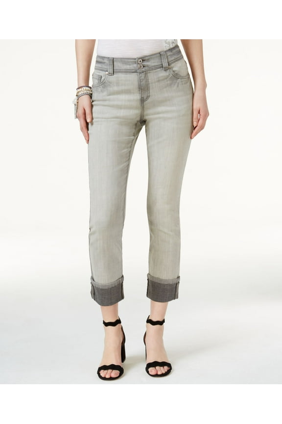 Curvy Fit Cropped Jeans Grey 2