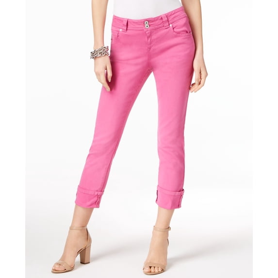 INC International Concepts Curvy Fit Cropped Jeans Pink 4