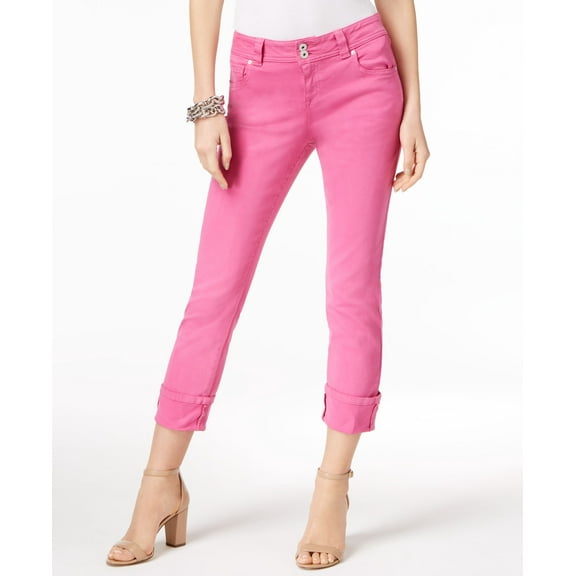 INC International Concepts Curvy Fit Cropped Jeans Pink 4