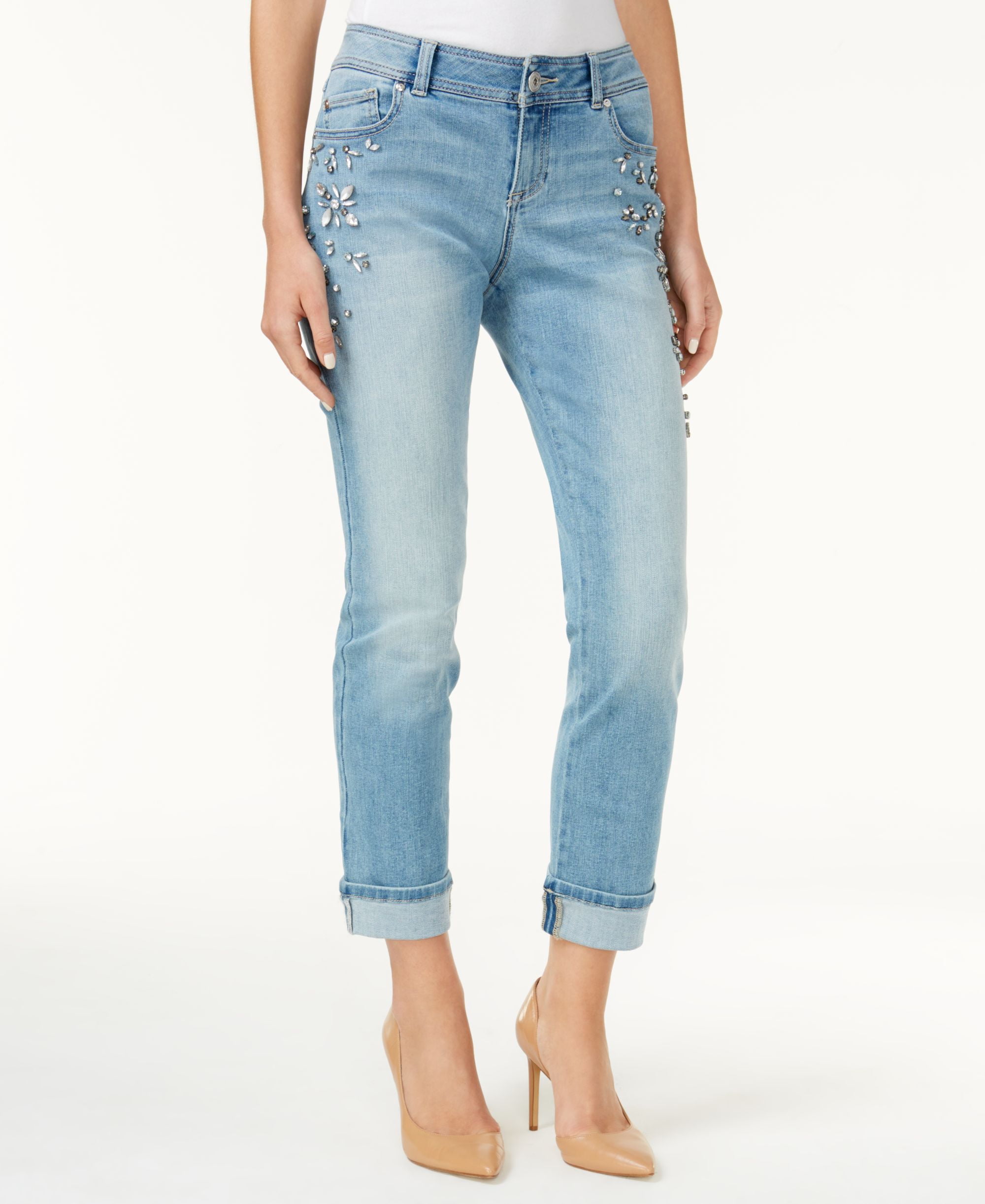 INC International Concepts Curvy Cropped Skinny Jeans main image 1