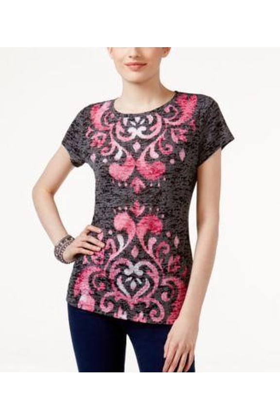 Embellished Burnout T-Shirt Harmonic Crest XS