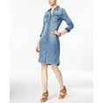 thumbnail image 1 of INC International Concepts Embroidered Denim Shirtdress Indigo 10, 1 of 1